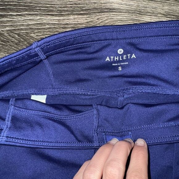 ATHLETA Sonar Purple Capri Legging Pant Crop Tight 341479 Reflective - Picture 4 of 6